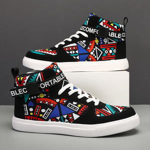 Zapatillas altas con cordones para hombre de otoño e invierno, zapatos para caminar con amortiguación antideslizante, zapatos informales estampados hechos a medida - Product Image 3