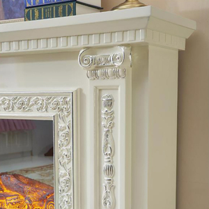 เตาผิงหินอ่อนติดผนังธรรมชาติสีขาวแกะสลักด้วยมือใหม่ล่าสุด2024 - Product Image 3