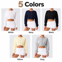 GH Wholesale Sweat-shirt court boutonné, design original, coupe ajustée décontractée, haut de sport pour la course en extérieur et l'entraînement, veste de yoga
