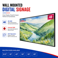 Pantalla LCD de Señalización Digital para Interiores, de 32, 43, 50, 55 y 65 Pulgadas, de Montaje en Pared, para Publicidad en Centros Comerciales