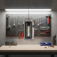 Senter Mini Portabel Multifungsi Aluminium Outdoor dengan Carabiner, USB, Tahan Air, Peluit Survival, Gantungan Kunci, Pisau, dan Peralatan