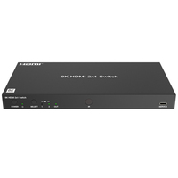 8K HDMI Switch 2 en 1 Out,4K 120Hz 3 puertos HDMI 2,1 Selector Box con control remoto API para sistema de cine en casa