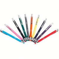 Stylo publicitaire personnalisé avec logo imprimé, en métal, avec stylet, pointe à bille, vente en gros