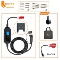 Chargeur de véhicule électrique intelligent Feyree Type 1 7KW 32A monophasé, prise J1772, câble de 5 m, chargeur de véhicule électrique portable, contrôle par application WIFI, 22KW