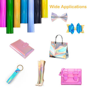 Cuir PU holographique brillant réfléchissant effet miroir laser pour la fabrication de sacs fourre-tout - Product Image 5