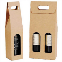 Boîte à vin personnalisée avec logo pour petite entreprise, boîte à liqueur écologique réutilisable, papier artisanal fantaisie, impression haut de gamme