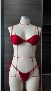 <span class=keywords><strong>Bandeau</strong></span> Top <span class=keywords><strong>con</strong></span> almohadilla Traje de baño Lazos largos Mujer sexy Micro Bikini brasileño Conjunto - Product Image 6