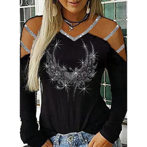 T-shirt décontracté à manches courtes et manches courtes pour femme, vêtement décontracté, sexy, mode été, 2024 - Product Image 1