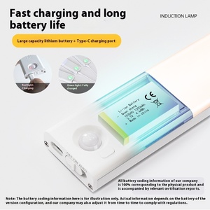 Tira de luz LED con Sensor de <span class=keywords><strong>cuerpo</strong></span> <span class=keywords><strong>humano</strong></span> automático inteligente, tira larga magnética recargable para armarios de luz, electrodomésticos de vino - Product Image 4