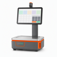 Système de point de vente Windows avec calcul des prix par IA, balance d'étiquetage, caisse enregistreuse, écran tactile capacitif 15,6 pouces, machine de pesage et imprimante