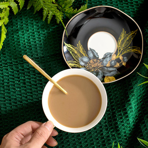 Classic Arabian Coffee <b>Espresso</b> <b>Cup</b> Saucer Set Eco-Friendly Bone China Glaze Finish Dishwasher Safe Heat Resistant for Festival - Product Image 3