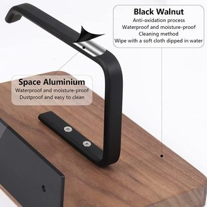 Porte-<span class=keywords><strong>papier</strong></span> <span class=keywords><strong>toilette</strong></span> en noyer avec étagère de rangement pour meuble de salle de bain <span class=keywords><strong>Distributeur</strong></span> de <span class=keywords><strong>papier</strong></span> et de rouleaux de qualité hôtelière - Product Image 3