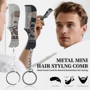 Vendita calda da uomo in metallo pettine per barba in acciaio inox bel Design pettine per barba alla moda pettine in argento per regali da <span class=keywords><strong>parrucchiere</strong></span> - Product Image 4