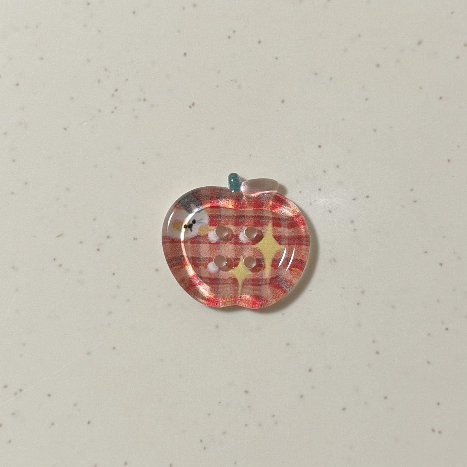 Transparent apple buttons [red plaid]