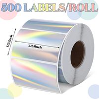 Étiquettes autocollantes thermiques holographiques, autocollants thermiques arc-en-ciel imprimables pour la création de logos DIY, code QR, étiquette nominative