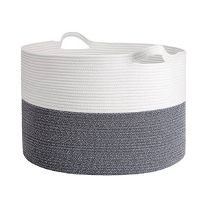 2024 venta al por mayor cesto de ropa tejido grande cuerda de algodón Moisés cesta de cuerda de lavandería <span class=keywords><strong>plegable</strong></span> - Product Image 2