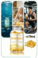 Capsules de gelée molle d'huile de poisson oméga-3 pour adultes en vrac avec vitamine C et collagène, formule naturelle pour la santé de la peau