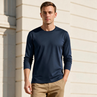 T-shirt Homme en Matière Premium, Expédition Rapide, Respirant et Séchage Rapide, Manches Longues, Couche Active pour Sports de Plein Air, Coupe Ample