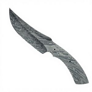 Cuchillas de caza de acero de Damasco de grado industrial al por mayor, de 0.5mm, con hoja completa y punta de clip, de 1 3/8 pulgadas y 6 pulgadas, en bruto, para cuchillos de madera OEM - Product Image 2