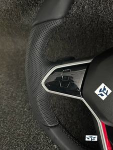 Volant de voiture perforé en cuir lisse noir avec surpiqûres pour Volkswagen <span class=keywords><strong>Golf</strong></span> 8 – <span class=keywords><strong>Prix</strong></span> bas – Vente en gros - Product Image 2