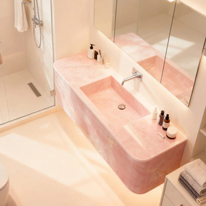 Tấm đá cẩm thạch hồng xuyên sáng hiện đại cao cấp, chất liệu thạch anh, dùng làm tấm ốp tường đèn nền, gạch lát sàn, mặt bàn bếp, chậu rửa. - Product Image 4