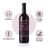 Étiquettes de vin personnalisables, durables, résistantes à l'huile, en feuille d'or, en rouleau, avec design élégant de marquage à chaud pour supermarchés et expositions