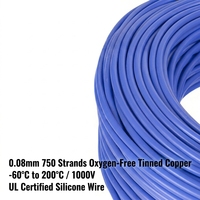 Câble en silicone UL3644 11 AWG 4,5 mm² 1000V souple 750/0,08 en cuivre étamé 200°C sans tresse pour BESS, EV Link, moteur industriel