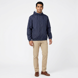 Outdoor Hooded Blue Zipper Customised Design Windproof Jackets Waterproof Lightweight Windbreaker Jacket for Men - Product Image 1