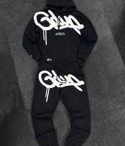 Nouveau GEEDUP Top qualité lourd 100% coton sweat-shirt pantalon ensemble décontracté coupe ample pantalons de survêtement pour hommes et femmes lettre à capuche - Product Image 3