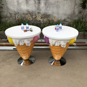 Parco a tema decorazioni per esterni grandi sedie a cono gelato in fibra di vetro e statue in resina da tavolo per la decorazione del centro commerciale - Product Image 6
