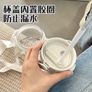 Customized Water Bottle With Straw Large Capacity Leak Proof Portable For Travel Summer Use - Product Image 4