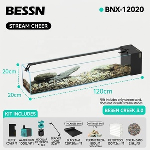 Aquarium JSD Ultra Clear Glass Shallow Stream de 24, 32, <span class=keywords><strong>39</strong></span>, 47 pouces de longueur avec filtre latéral, kit complet pour aquascape naturel et forêt tropicale - Product Image 6