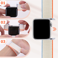 Nouveau bracelet de montre intelligente en tissu tissé réglable Sport Loop en nylon pour Apple Iwatch 40 mm 41 mm 45 mm