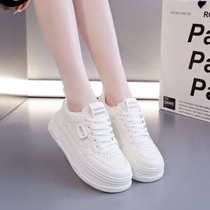Zapatillas Deportivas de Plataforma para Mujer, con Cordones, en Degradado de Blanco y Negro, Parte Superior de Malla Transpirable, Entresuela de EVA para Aumentar la Altura, Suela de Goma - Product Image 4