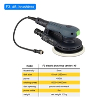 Lijadora Orbital Aleatoria Eléctrica de 6 Pulgadas, 400W, Velocidad Variable, Motor sin Escobillas, Óxido de Aluminio Cerámico, con Velcro, para Carrocería de Automóviles, Pintura y Madera