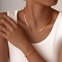 Collier et bracelet en acier inoxydable anti-ternissement, chaîne croix argentée et dorée, cadeaux pour femmes, vente en gros, DIY