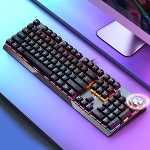 Clavier mécanique 104 touches pleine taille rétroéclairé RGB anti-ghosting filaire pour le jeu et le bureau - Product Image 2