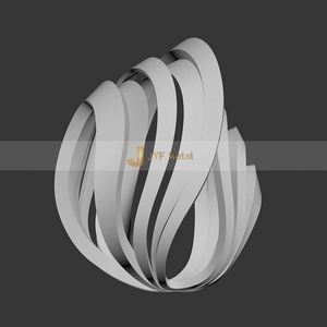 Sculpture abstraite moderne en acier inoxydable couleur cuivre antique avec impression numérique LL330 - Product Image 5