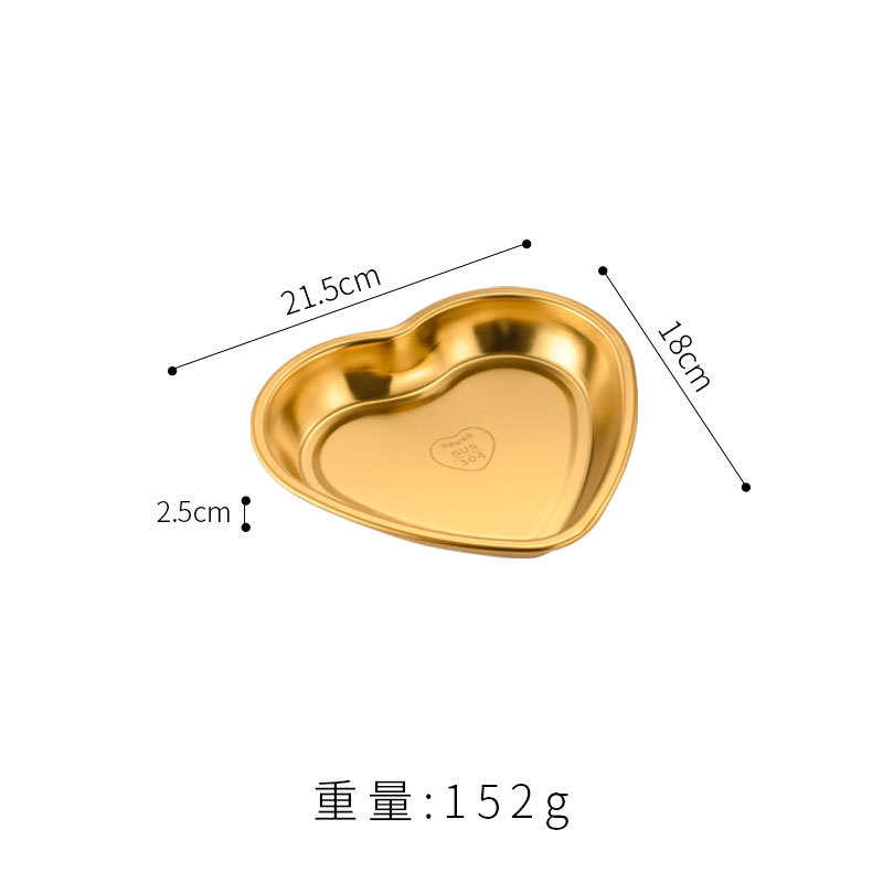Grande assiette en forme de coeur (or clair)