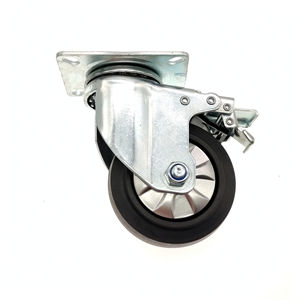 Mittelt schwerlast elastisch thermoplastik gummi 4 zoll 5 zoll rollen starr fixiert kugellager draht schutzgeländer TPR-Radrollen - Product Image 2