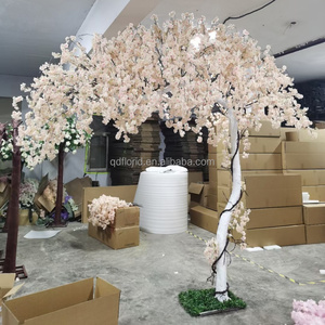 A109 decorazione per festa di nozze grande albero giapponese di Sakura in fibra di vetro curvo grande albero di fiori di ciliegio bianco di seta artificiale - Product Image 6