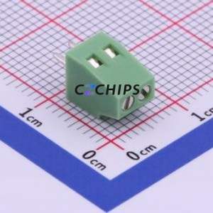 XY308-2.54-2P <b>Screw</b> Terminal <b>Block</b> Through hole Component (THT),P=2.54mm Connector 1x2P 2.54mm Green Through Hole - Product Image 1