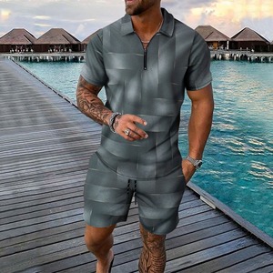 Ensemble de chemises décontractées d'été pour hommes, taille européenne, nouvelle collection, à manches courtes, imprimé 3D, simple boutonnage avec revers irrégulier, tailles S-3XL - Product Image 6