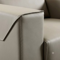 Großhandel Modernes Dreisitzer-Bürosofa-Set Lederpolsterung Sessel Couchtisch Direktvertrieb Empfangs-Lounge