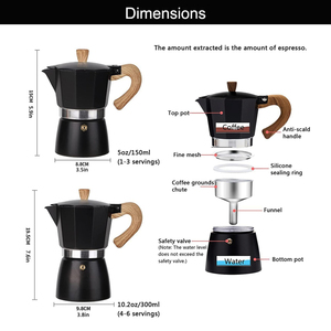 Estufa de inducción directa de fábrica <span class=keywords><strong>Cafetera</strong></span> portátil de aluminio para Exteriores <span class=keywords><strong>italiana</strong></span> Espresso Moka Pot - Product Image 2