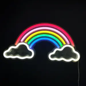 Led Regenboog Licht Teken Met Aan/Uit Schakelaar Voor Muur Decor, usb Aangedreven Regenboog Neon Licht Voor Slaapkamer, Kids'room Decoratie