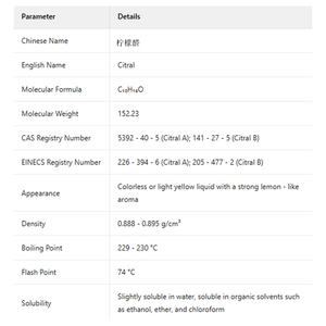 96% contenido materia prima de alta calidad citral sintético con aroma de limón precio de fábrica más bajo citral CAS 5392-40-5 - Product Image 2