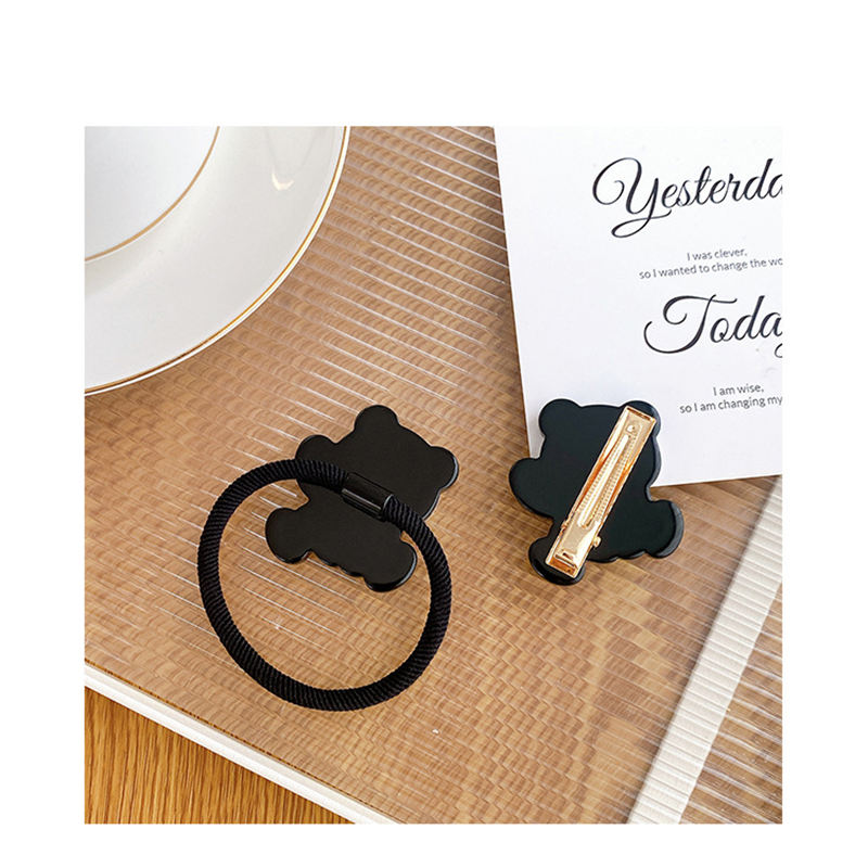 Acetic Acid Board Cute Little Panda Hair Clip Cartoon Broken Hair Clip High Elasticity for Tied Ponytail Sweet Style Hair Loop