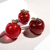 Acryl UV Jelly Rood Groen Appel Glitter Hars Fruit Hangertje Ketting Charms