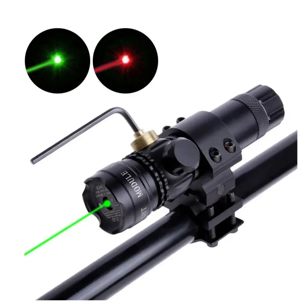 Chasse tactique extérieure point laser rouge/vert vue avec viseur laser vert rouge réglable